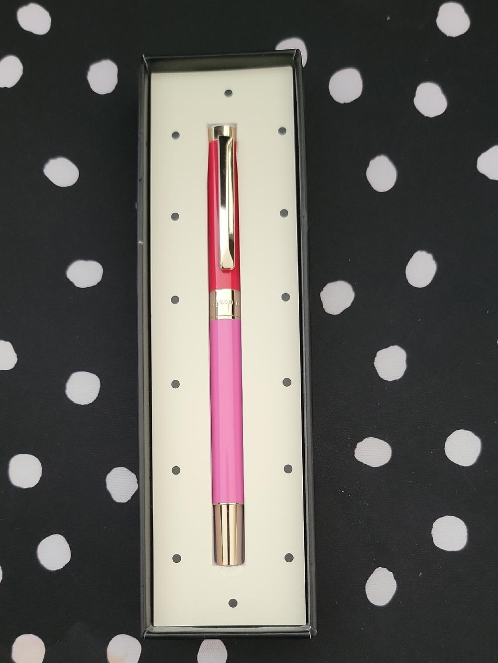 kate Spade Red & Pink Colorblock Pen